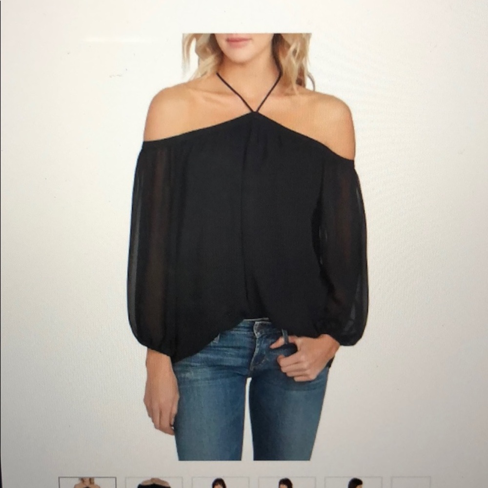 1.state women’s solid sheer blouse size small